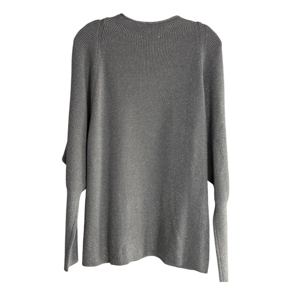 MAURICES Mock Neck Sparkly Metallic Knit Sweater in Gray Size XL—HOLIDAY VIBES - Picture 2 of 7